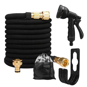 Mangueira de Jardim Expansível 100FT com Bico Ajustável e Conector de Metal
