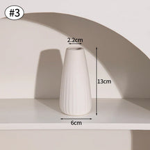 Vaso de Flor em Cerâmica Branca Estilo Nórdico - Design Moderno e Elegante