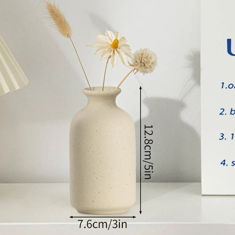 Vaso de Flor em Cerâmica Branca Estilo Nórdico - Design Moderno e Elegante