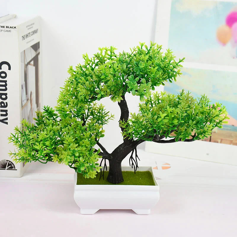 Bonsai Artificial em Vaso - Mini Árvore Decorativa Verde