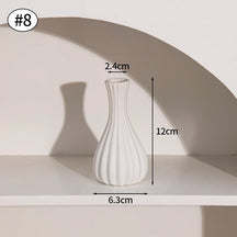 Vaso de Flor em Cerâmica Branca Estilo Nórdico - Design Moderno e Elegante