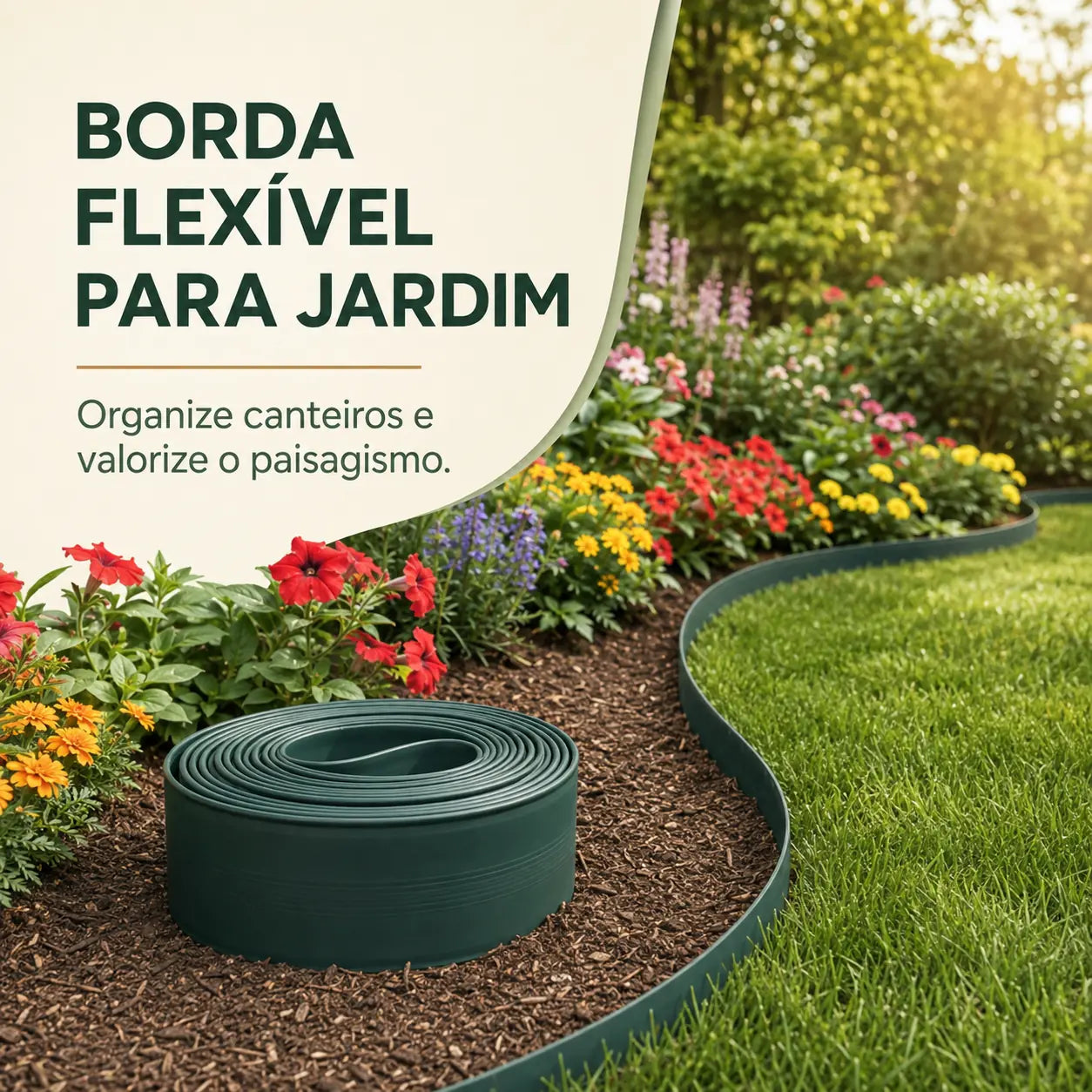 Limitador de Grama 25m Separador de Jardim Divisor Canteiro
