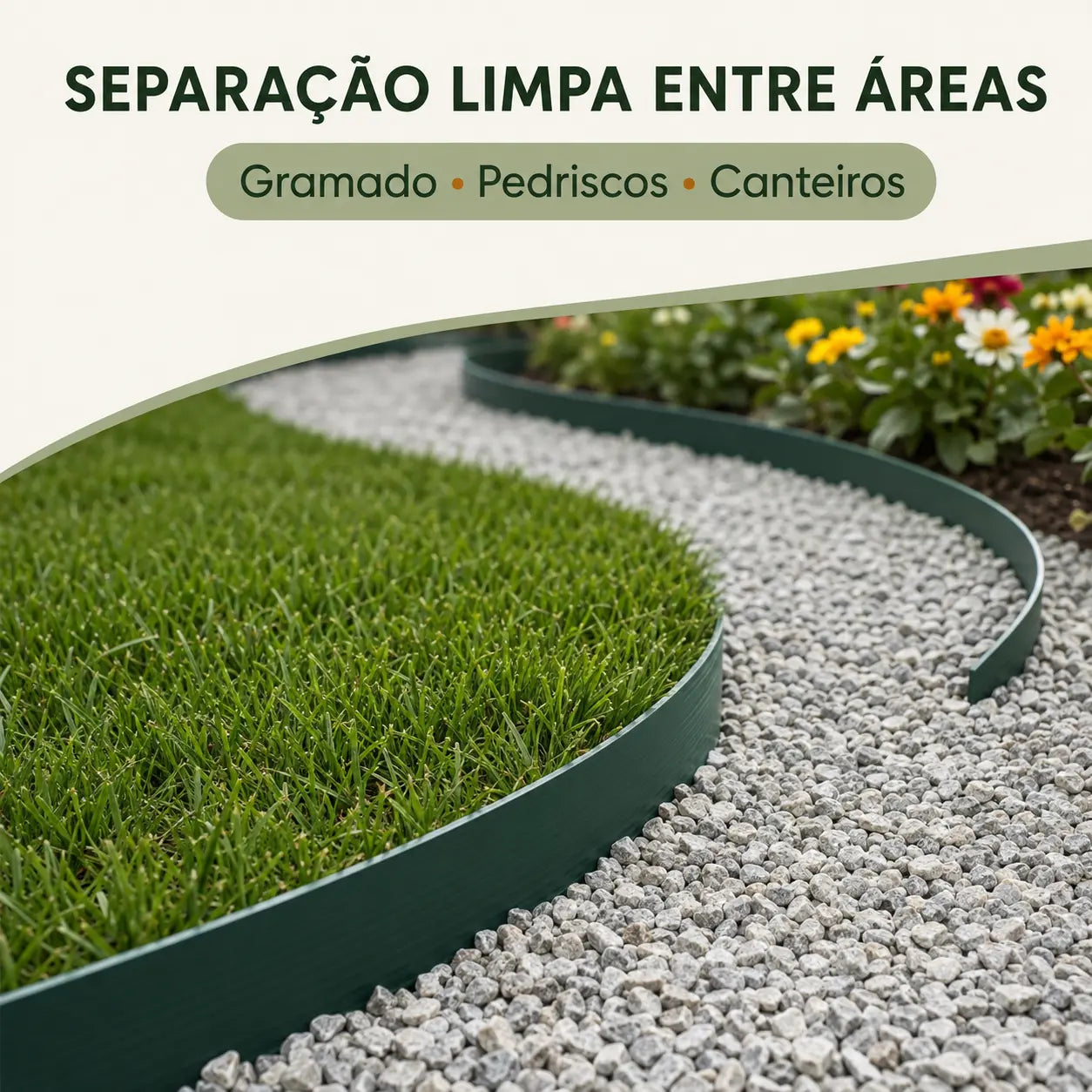 Limitador de Grama 25m Separador de Jardim Divisor Canteiro