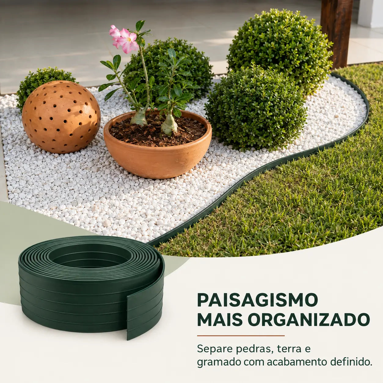 Limitador de Grama 25m Separador de Jardim Divisor Canteiro