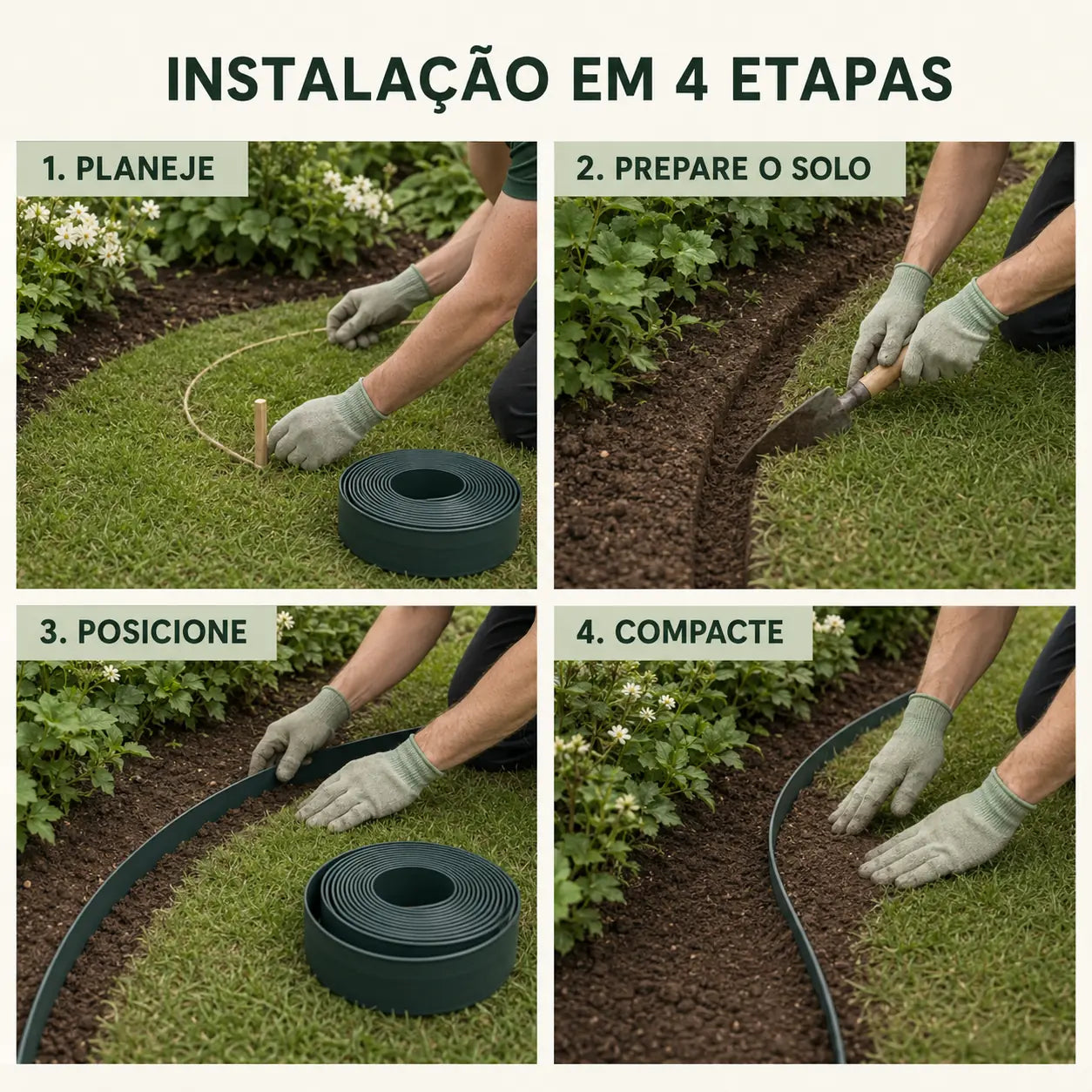 Limitador de Grama 25m Separador de Jardim Divisor Canteiro