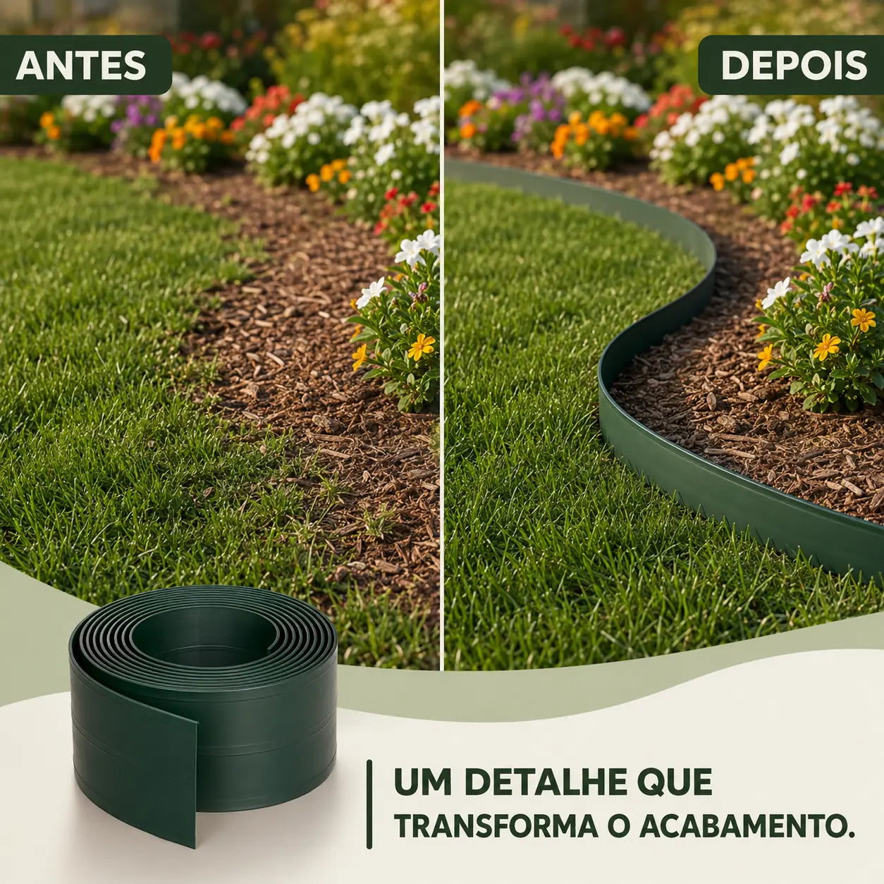 Limitador de Grama 25m Separador de Jardim Divisor Canteiro