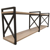 Prateleira Flutuante Estilo Industrial 115cm Suspensa na Parede - Kit Completo