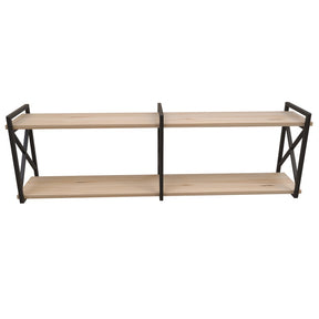 Prateleira Flutuante Estilo Industrial 115cm Suspensa na Parede - Kit Completo