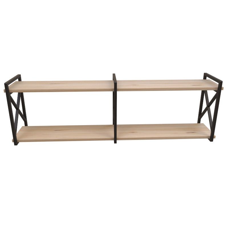 Prateleira Flutuante Estilo Industrial 115cm Suspensa na Parede - Kit Completo