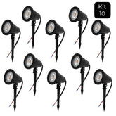 Kit de 10 Luminárias de Jardim LED 7W à Prova D'Água IP65 para Uso Externo