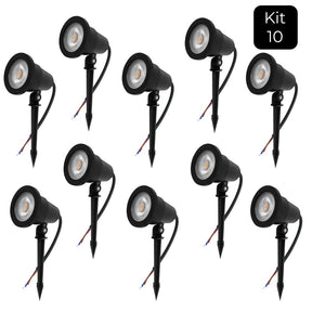 Kit de 10 Luminárias de Jardim LED 7W à Prova D'Água IP65 para Uso Externo