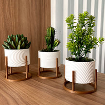 Vasos para Plantas - 3 Vasos Cachepot com Suporte