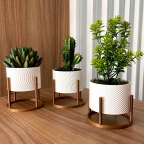 Vasos para Plantas - 3 Vasos Cachepot com Suporte