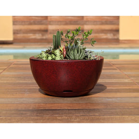 Vaso de Planta Decorativo Bacia Redonda N1 Luxo  Polida lisa com Prato coletor