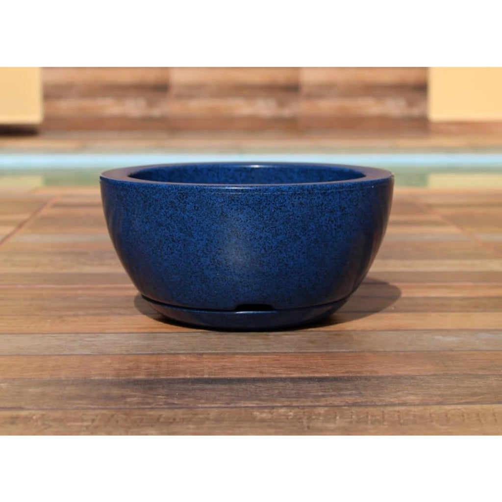 Vaso de Planta Decorativo Bacia Redonda N1 Luxo  Polida lisa com Prato coletor