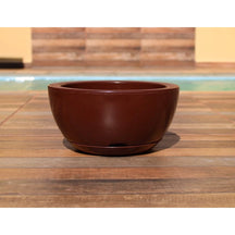 Vaso de Planta Decorativo Bacia Redonda N1 Luxo  Polida lisa com Prato coletor