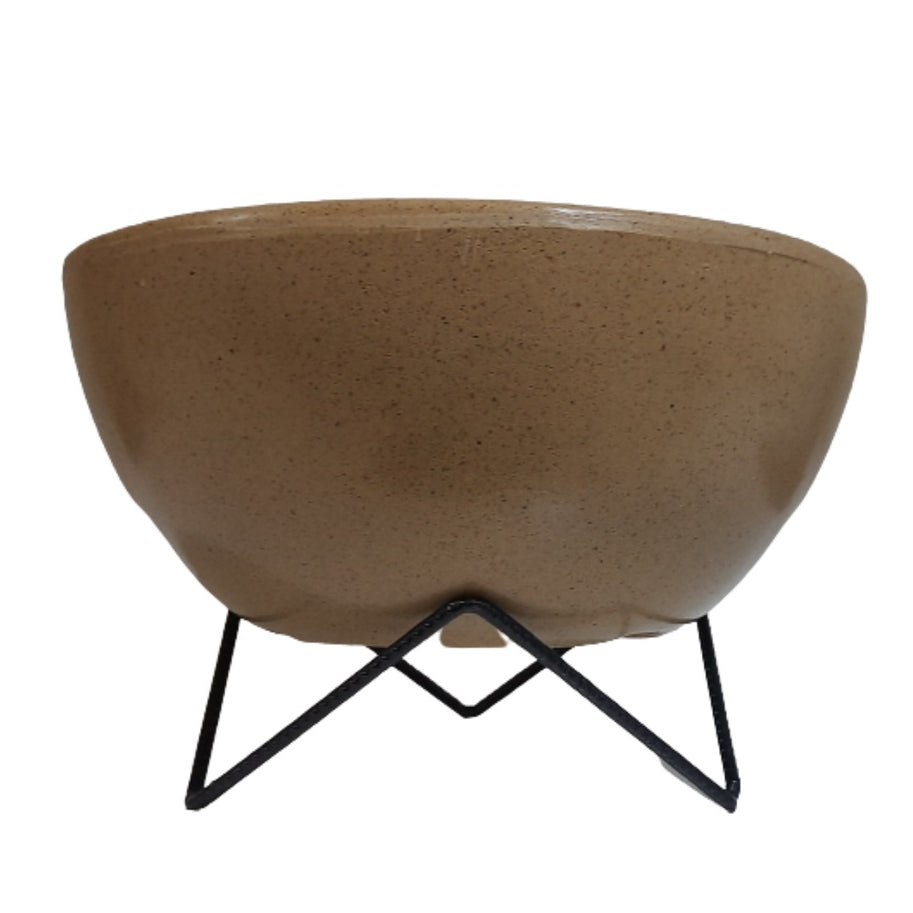 Vaso de planta bacia  polietileno com suporte 26x13cm