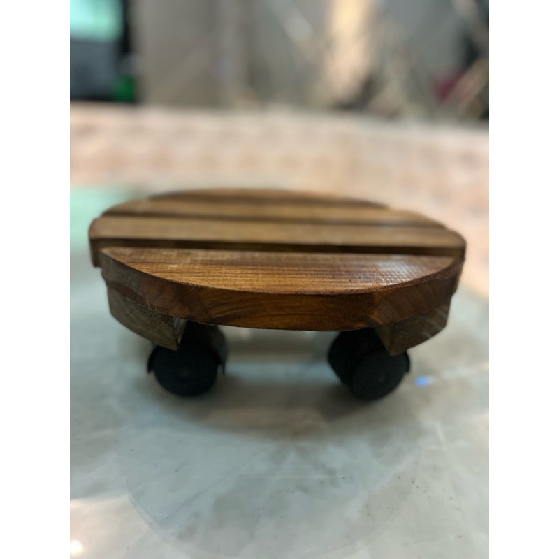 Suporte para vaso de 20 cm em pinus com rodinhas