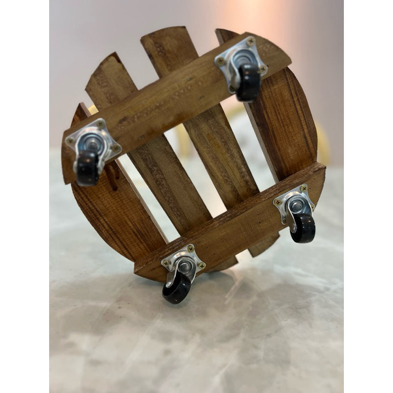 Suporte para vaso de 20 cm em pinus com rodinhas