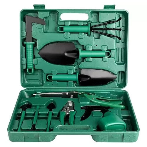 Kit de Ferramentas para Jardinagem Completo com Maleta 10 peças