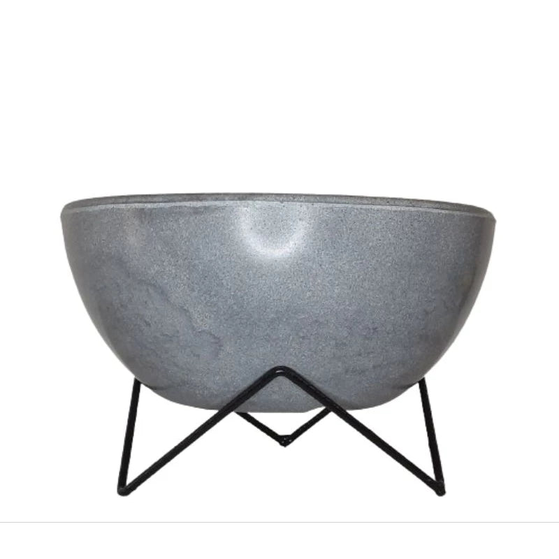 Vaso de planta bacia  polietileno com suporte 26x13cm