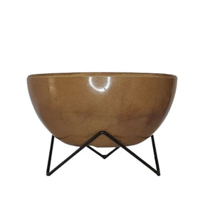 Vaso de planta bacia  polietileno com suporte 26x13cm