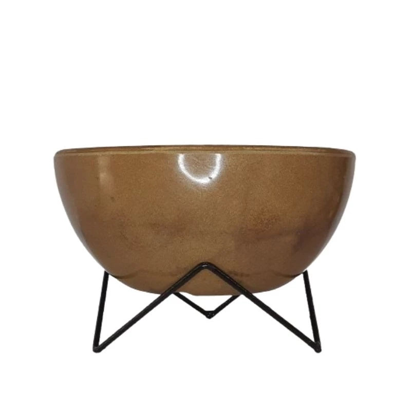 Vaso de planta bacia  polietileno com suporte 26x13cm