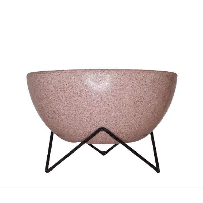 Vaso de planta bacia  polietileno com suporte 26x13cm