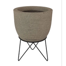 Vaso Decorativo Redondo Liso para Plantas com Prato e Suporte