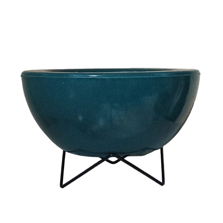 Vaso de planta bacia  polietileno com suporte 26x13cm