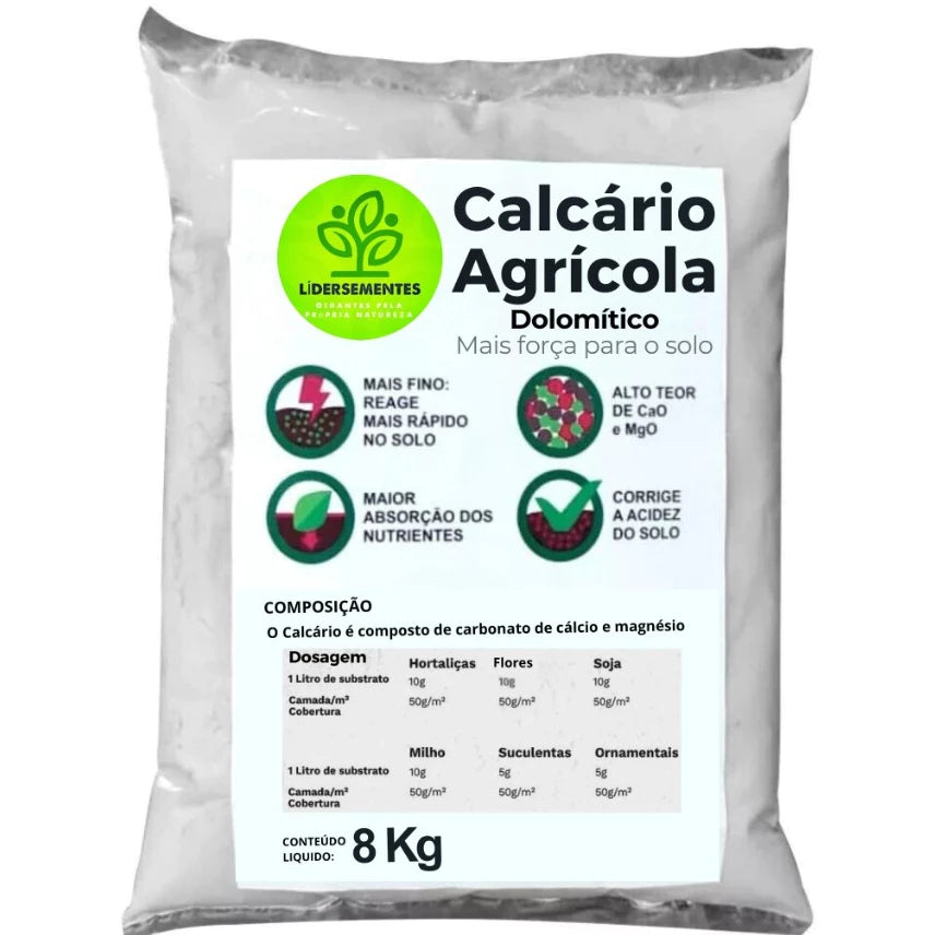 Calcário Agrícola Dolomítico Prnt 80% Fracionado Calcio e Magnésio Corretor De Solo Hortaliças Flores Rosas do Deserto G