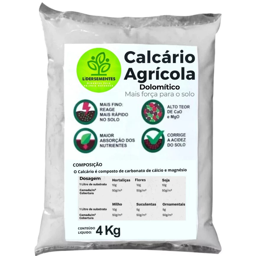 Calcário Agrícola Dolomítico Prnt 80% Fracionado Calcio e Magnésio Corretor De Solo Hortaliças Flores Rosas do Deserto G