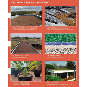 Argila Expandida Modelos 3222 - 2215 - 1506 para Jardim, Drenagem e Decoração