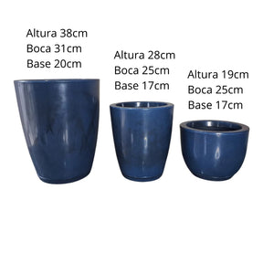 Kit de 3 Vasos para Plantas e Flores Marmorizados