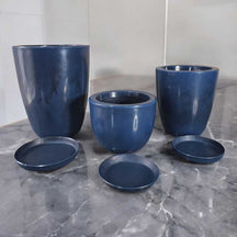 Kit de 3 Vasos para Plantas e Flores Marmorizados