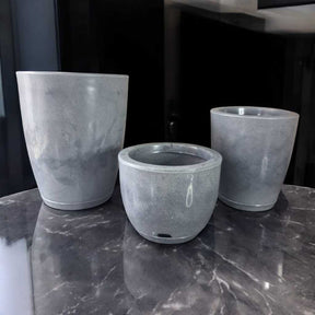Kit de 3 Vasos para Plantas e Flores Marmorizados