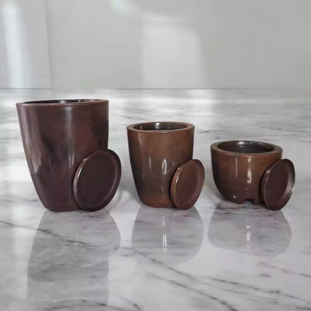 Kit de 3 Vasos para Plantas e Flores Marmorizados