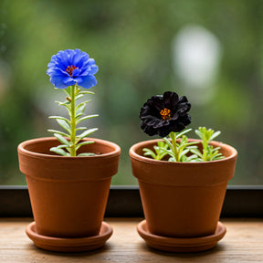 Flores Onze Horas - Kit de Sementes Negra e Azul - Flores Triplas