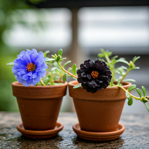 Flores Onze Horas - Kit de Sementes Negra e Azul - Flores Triplas