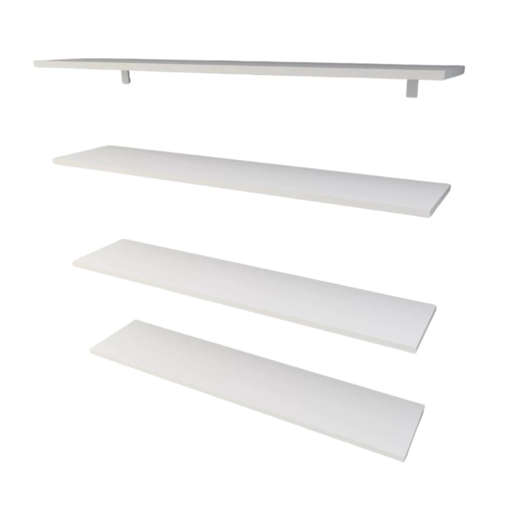 Kit de Prateleiras 60x20cm MDF com Suporte Resistente para Quarto, Sala, Banheiro, Cozinha, Escritório e Decoração de Parede