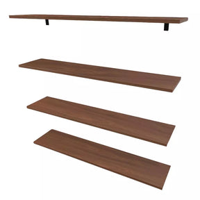 Kit de Prateleiras 60x20cm MDF com Suporte Resistente para Quarto, Sala, Banheiro, Cozinha, Escritório e Decoração de Parede