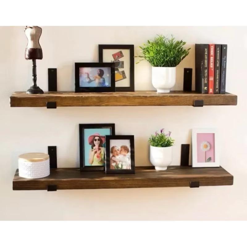 6 Prateleiras Grandes Industriais com Suporte de Ferro Invertido - Nicho para Decoração Rústica e Moderna