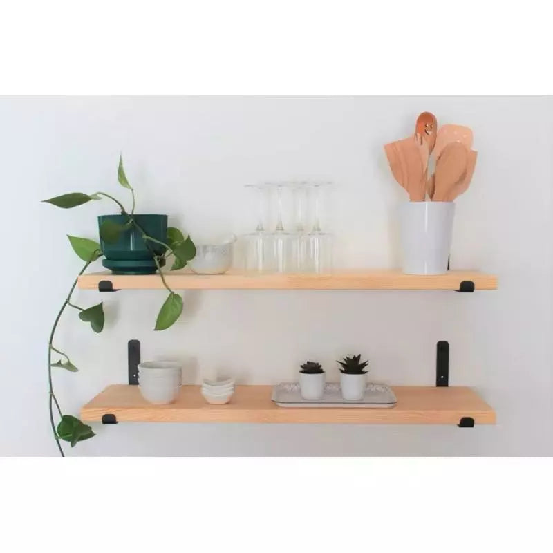 6 Prateleiras Grandes Industriais com Suporte de Ferro Invertido - Nicho para Decoração Rústica e Moderna