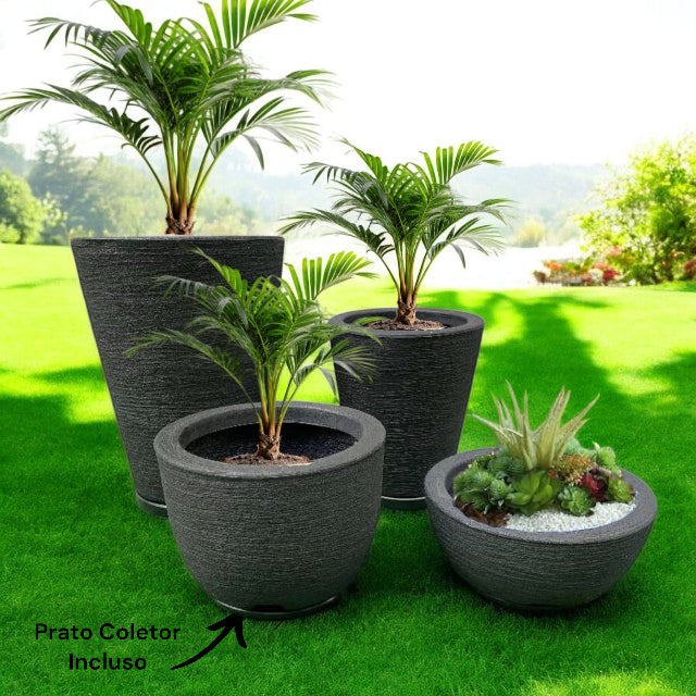 Conjunto de Vasos Para Plantas Com Bacia e Prato