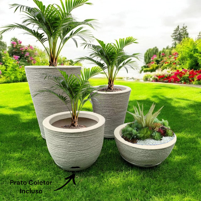 Conjunto de Vasos Para Plantas Com Bacia e Prato