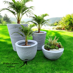 Conjunto de Vasos Para Plantas Com Bacia e Prato