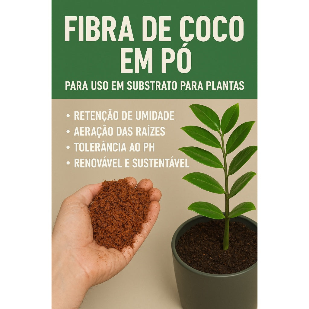 Fibra de Coco em Pó 20 litros Lavado Premium Natural Orgânico