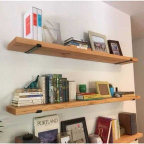 Kit Prateleiras Industriais com Suporte de Ferro Invertido Nicho Rústico Luxo para Organização e Decoração