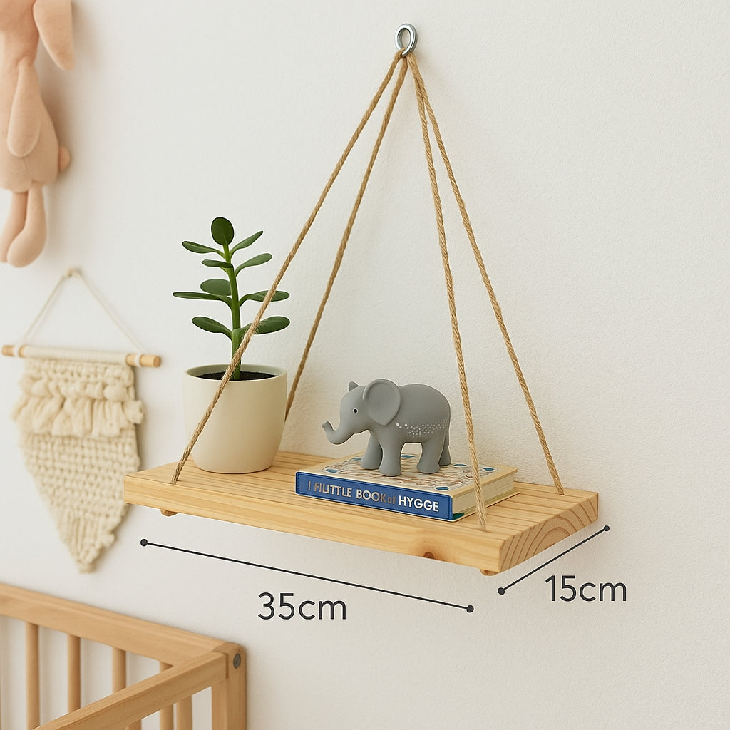 Kit 2 Prateleiras Suspensa Estante Decorativa de Madeira - Linha Fioralto