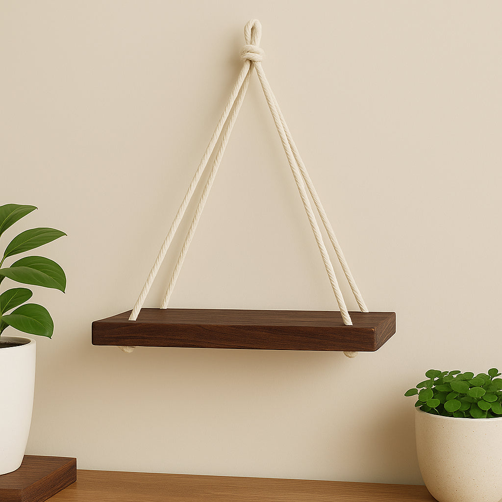 Kit 2 Prateleiras Suspensa Estante Decorativa de Madeira - Linha Fioralto